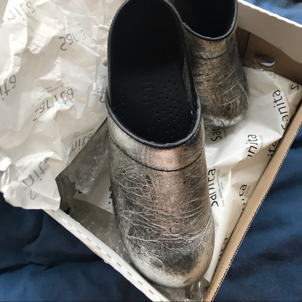 Sanita Silver Clogs